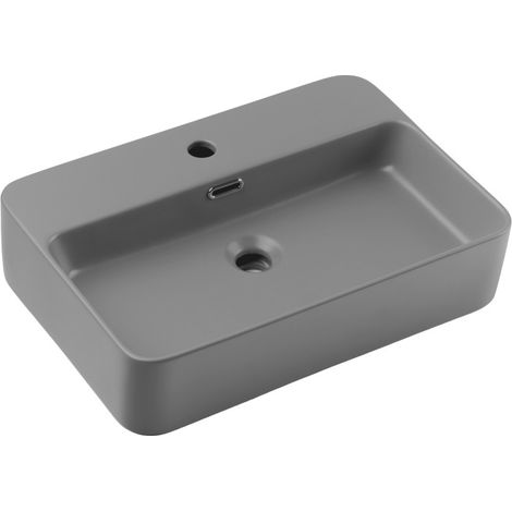 Vasque à poser - Gris clair mat - 55 x 38 cm - Trust - Livraison gratuite (1/3)
