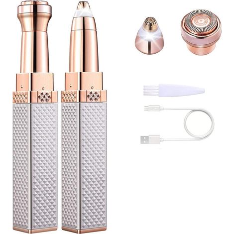 Épilateur rechargeable 2 en 1 pour sourcils et rasoir visage pour femmes-AquaForge (1/4)