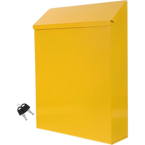 Boîte aux Lettres en Fer Jaune de Style Européen Créatif (1/5)
