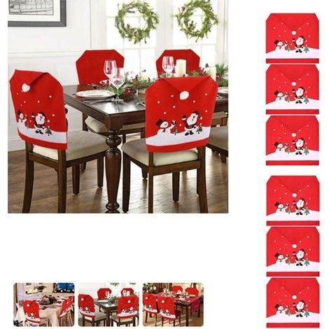 Christmas Chair Covers - Set of 6 for Dining Room Chair Backs.
