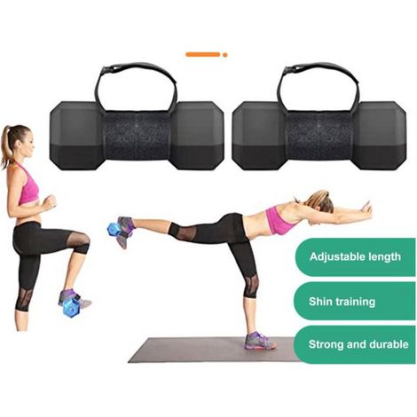 Sangles de cheville d'haltère Sangles de cheville pour haltères, 2 pièces, respirantes et confortables, sport veste Noire (1/5)