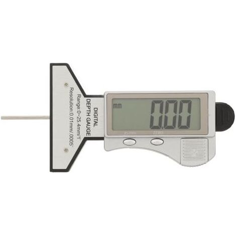 SAE Digital Tread Depth Gauge 1 Inch Metric 25.4mm Precise Zeronable Car Tyre Measuring Tool LCD Screen for Cars Trucks Motorcycles (1/5)