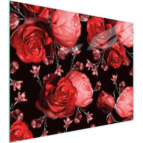 Glasschneidebrett 52x40 Rosen
