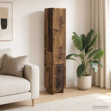 vidaXL Schrankset 2 pcs Altholz 33 x 34,5 x 90 cm Holzwerkstoff (1/5)