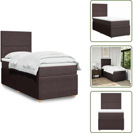 Sommier à lattes de lit avec matelas Marron foncé 80x200 cm - Sommier À Lattes De Lit - Sommiers À Lattes De Lit - Lit - Meuble De Chambre À Coucher (1/5)