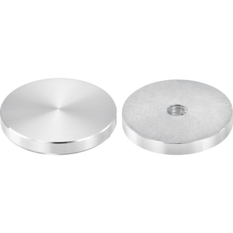 50mm Diameter Round Aluminum Disc with M10 Thread 2pcs Glass Table Top Adapter for Glass Table Silver (1/5)
