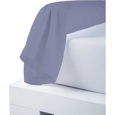 Taie de traversin percale de coton piquée unie Bleu gris 86x140 cm (1/3)