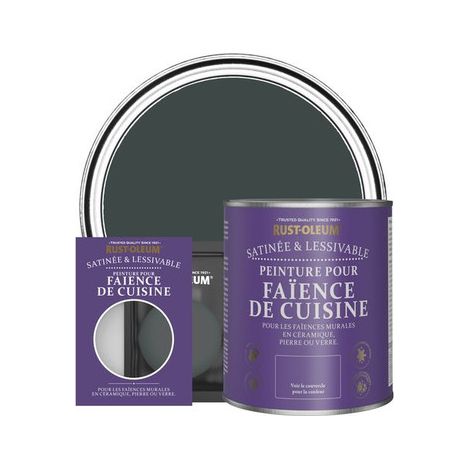 Peinture pour Faïence de Cuisine, Finition Satinée - Sable Noir (1/2)