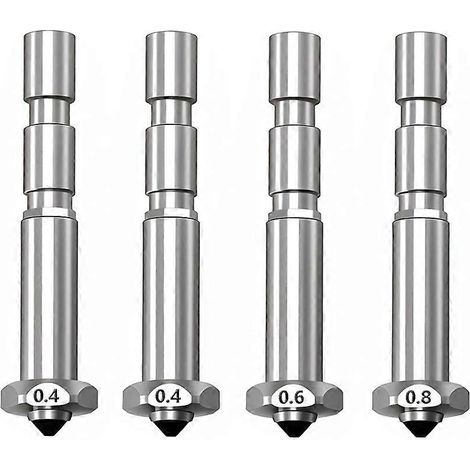 4 Stück für Anycubic Kobra 3 Max Düse 0,4/0,6/0,8 mm, Schnellwechseldüse aus gehärtetem Stahl, Hochgeschwindigkeits-Sprühdüse (1/5)