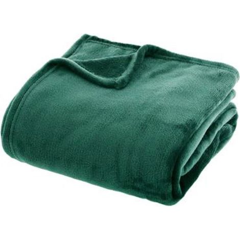 Plaid Doux Uni "Flanel" 180x230cm Vert (1/2)