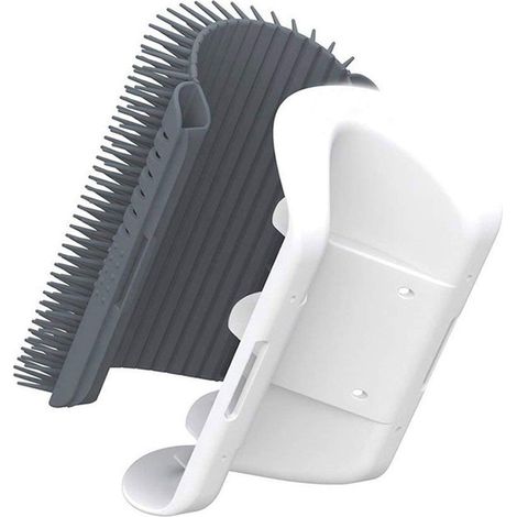 Brosse auto-massante pour chat, brosse murale pour soin du pelage et massage avec compartiment à herbe à chat