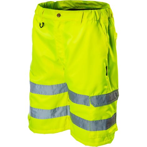 Pantalón corto de advertencia, amarillo, talla M