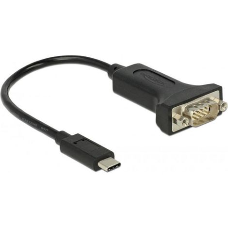 Delock USB 2.0 Adaptateur [1x USB-C® mâle - 1x RS232 mâle] 63908 0.15 m (1/3)