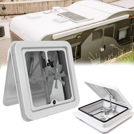 Aisny Ventilateur De Ventilation De Toit 12V, 14 Pouces Ventilateur D'éChappement De Toit Avec Protection Contre Les Insectes Lucarne De Toit Trappe De Toit Pour Caravane/Camion/Van (1/5)