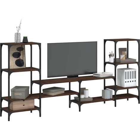 TV-Schrank Braun Eichen-Optik 206,5x28,5x95 cm Holzwerkstoff