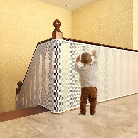 Filet de Sécurité pour Enfants, Bébé Filet de Sécurité pour Escalier et Balcon, Filet de Protection, Barrière de Sécurité pour Enfants et Chien, Robuste Escalier Filet Sécurité( 300 x 79 cm) (1/5)