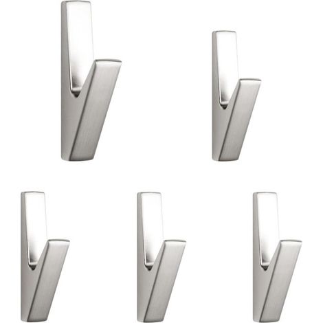 Set di 5 ganci grigi per vestiti, pareti e bagno. Adatti per pannelli fonoassorbenti, armadi, pareti e bagni. Ideali per appendere vestiti, cappelli, borse, asciugamani e chiavi. (1/3)