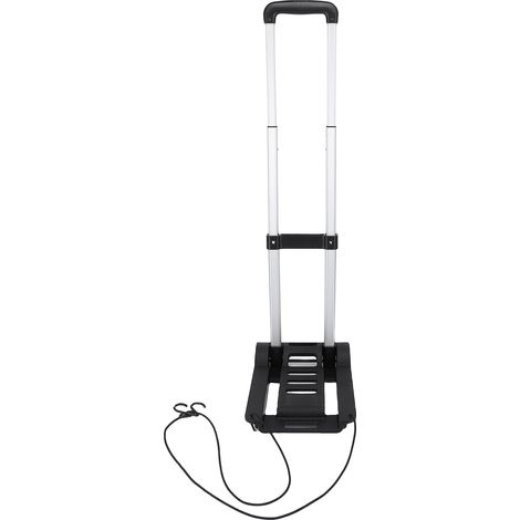 Diable pliable 200鈥痩b 4 roues, poign茅e t茅lescopique aluminium noir 3 niveaux. Grande stabilit茅, sangles incluses, pour bureau, maison, voyage, courses (1/5)