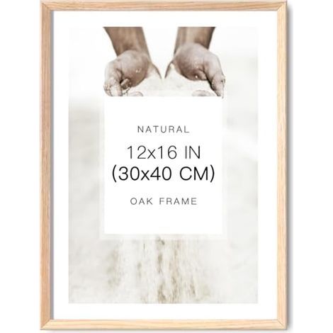 Cadre photo minimaliste en bois de chêne 30,5 x 40,6 cm avec panneau avant en acrylique, cadre photo en bois massif naturel pour art mural, photo et impressions (1/5)