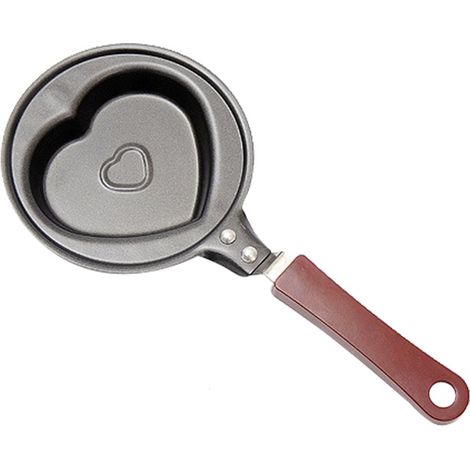 1 Poêle à œufs, fonte, antiadhésive, forme cœur, manche ergonomique, cuisine domestique (1/5)