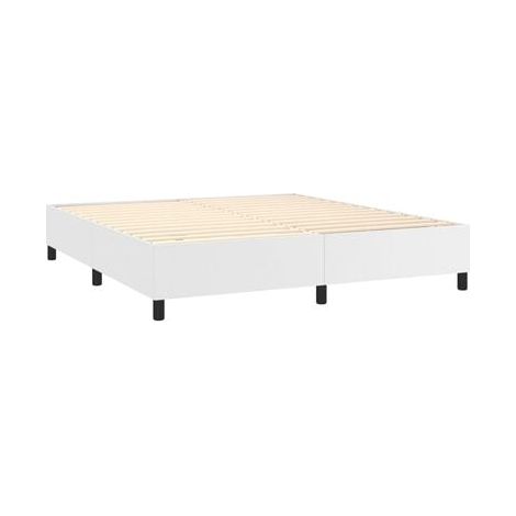Sommier style Snowco (avec matelas et lampe LED), blanc, 180 × 200 cm, éclairage led d’ambiance, pour chambre, décor moderne, facile à assembler (1/5)