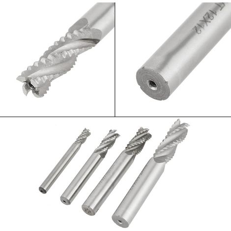 4 fraises à ébaucher HSS à 4 dents pour routeur CNC, M6/M8/M10/M12 (1/5)