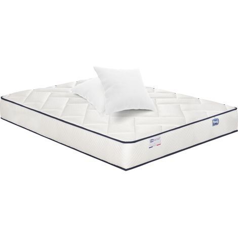 Matelas EVIDENT 140x190 ressorts ensachés, ferme H23 + 2 oreillers (1/4)