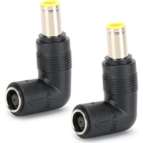 Lot de 2 adaptateurs coudés à angle droit pour ordinateur portable Lenovo/IBM, convertisseur CC 0,3 x 0,2 pouce (1/5)