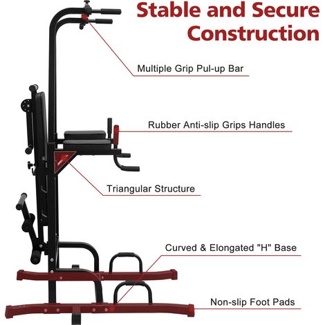 Poste de traction multifonction hauteur réglable avec établi intégré. Structure stable pour renforcement musculaire,pompes et abdominaux.