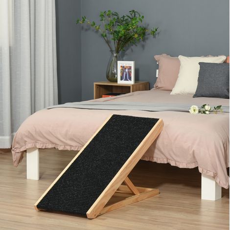 Rampa para perros ajustable, plegable, madera de pino, negra, 90 x 40 x 61 cm OKMYHOME (1/5)