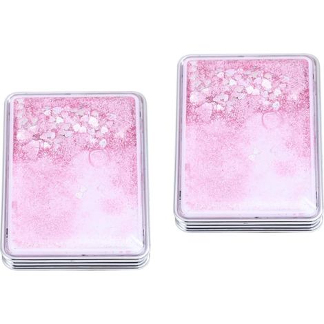 2pièces Miroir De Maquillage Portable Miroir Chic Et Modèle Rose à Paillettes Compact Et Pratique pour Voyage