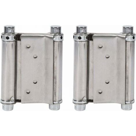 2Pcs Charnières À Ressort Double Action en Acier Inox Charnières de Porte de Saloon Gond Porte Battante, Capacité de Charge Jusqu'à 15 Kg (1/5)