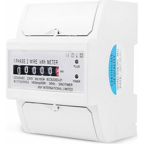 Green Mobility-Compteur de compteur d'énergie électrique de type rail monophasé numérique 4P compteur wattheure électronique 30100A 230V (1/4)