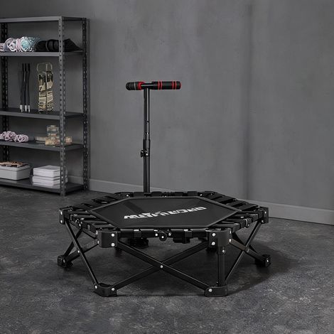 Trampoline de fitness pliable en acier et PP avec barre réglable (1/5)