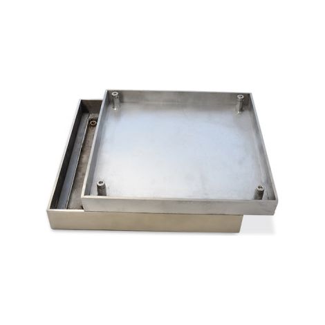 Edma – Trappe sol étanche 60x60 cm – Acier inox – Double joint d'étanchéité – 257955