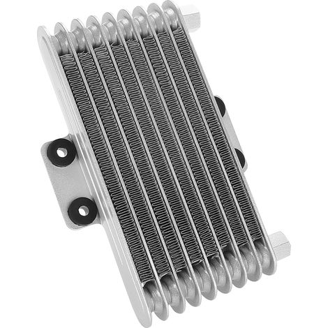 GARRYFIZH Radiateur de refroidissement d'huile moteur en aluminium 125 ml pour motos et quads 125-250 cm³ (argenté)