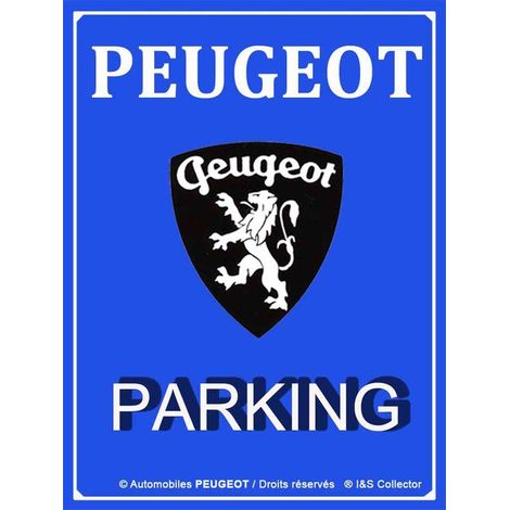 Plaque décorative en métal en relief 40 x 30 cm Peugeot Parking