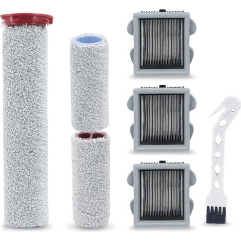 Rouleau à brosse et filtre d'aspirateur de rechange pour aspirateur sans fil Roborock Dyad Pro/Combo Smart (3 rouleaux à brosse, 3 filtres HEPA + 1 brosse de nettoyage) (1/5)
