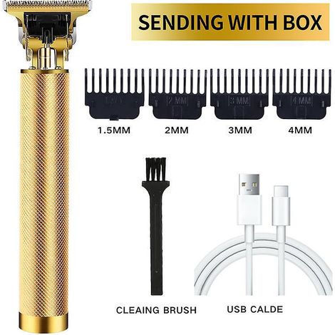 tondeuse (or) Cheveux Hommes, Tondeuse Barbe Kit Homme Electriques, Sans Fil Tondeuse Cheveux Rasoir Barbe Tondeuse Kit, Rechargeable, Silencieu (1/5)