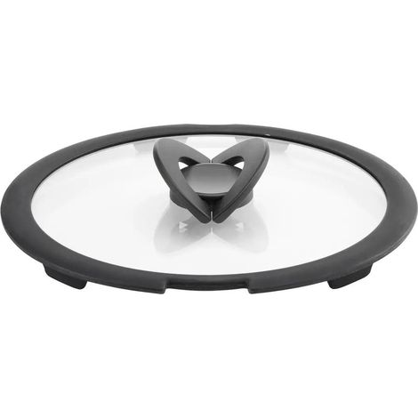 Lagostina Ingenio 010244060126 Deckel Rund Schwarz, Transparent