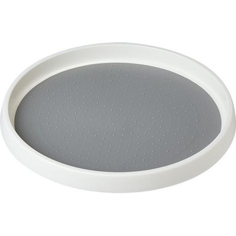 Plateau tournant pour meuble de cuisine, garde-manger ou réfrigérateur, rangement rotatif pour épices et ustensiles, 30 x 30 x 3,4 cm, blanc cassé (1/5)