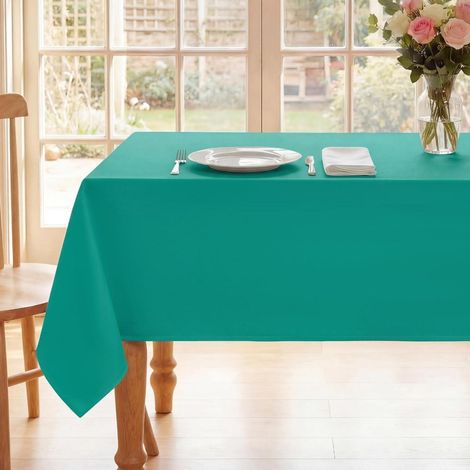 Nappe lavable 140x240 cm Turquoise Petrol, hydrofuge, rectangulaire