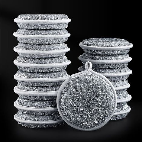 Sollbry 10 Pièces Chiffons à Vaisselle en Fil Métallique Polyvalents pour Humides et Secs, Chiffon de Nettoyage Multifonctionnels Anti-Rayures, Torchons à Vaisselle Réutilisables (1/5)