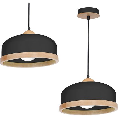Suspension studio 1 E27 bois noir milagro MLP8851 (1/5)