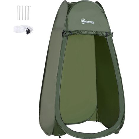 Rideau de douche pliable et imperméable en polyester et plastique. 100 x 100 x 185 cm. Vert armée.