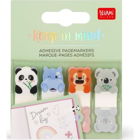 Marque-pages autocollants animaux - Lot de 80 - Papier coloré - Notes amovibles - Étudiants et lecteurs - 7x5,5 cm (1/4)