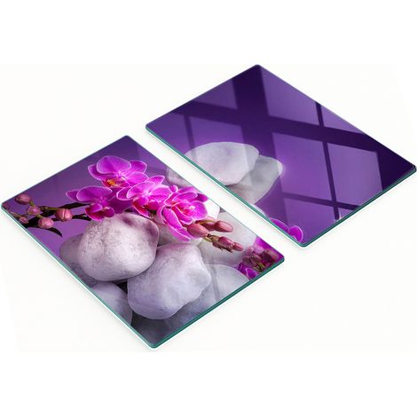 Pannelli decorativi multifunzionali in vetro con stampa di orchidee, 2x40x52 cm (1/5)