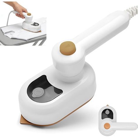 Mini fer à repasser vapeur – Blanc – Pliable – Défroisseur de voyage – Léger – Chauffage rapide (1/5)