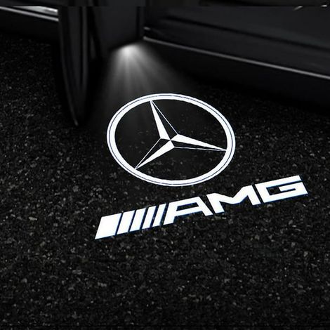 Lot de 2 projecteurs LED de logo pour portière de voiture, éclairage décoratif à projection, accessoires lumineux pour personnaliser l’habitacle et les portes (1/4)