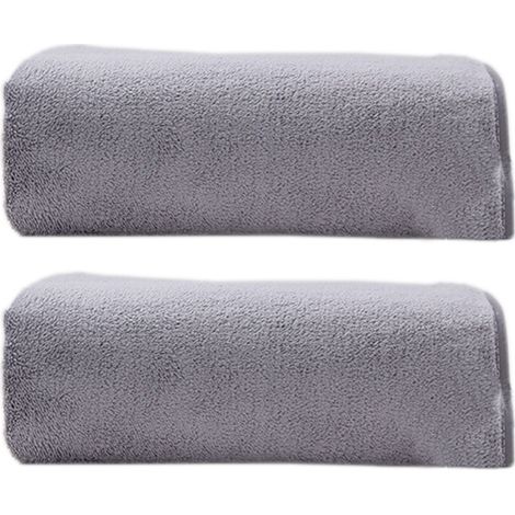 Lot de 2 serviettes de sauna en éponge, 70 x 135 cm, fibre de polyester, serviette de douche, serviette de plage